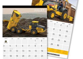 John Deere Construction Wall Calendar French